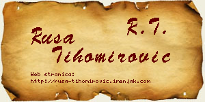 Rusa Tihomirović vizit kartica